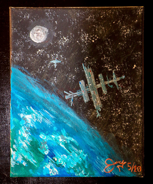 Space Hotel - Painting by Goosnav